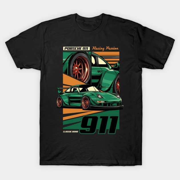 Porsche 911 Car Vector T-Shirt by OpossumToe